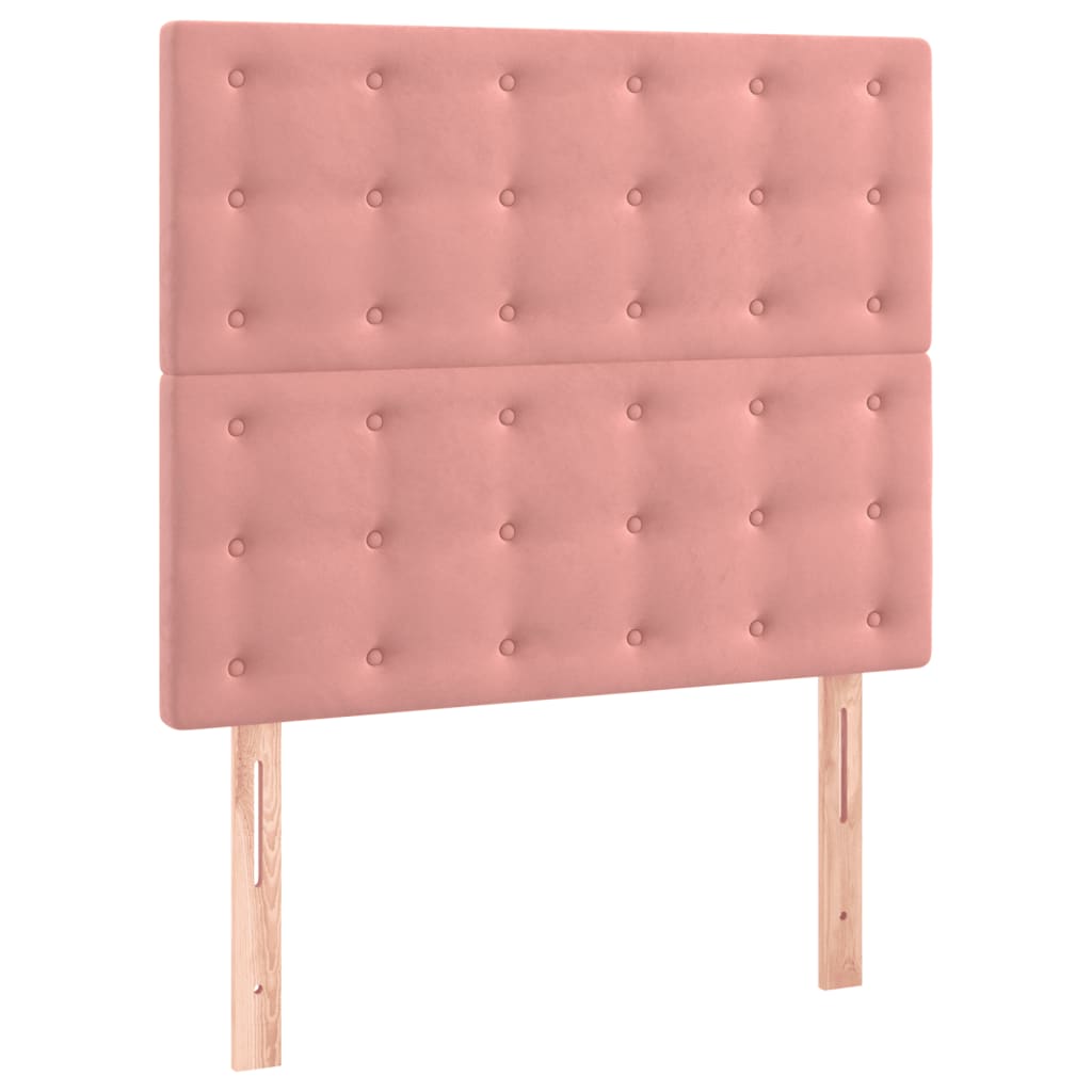 Kopfteile 2 Stk. Rosa 90x5x78/88 cm Samt